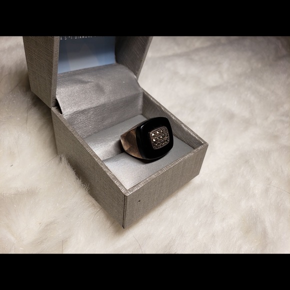 Sterling Silver Ring With Black Onyx & Hematite - Picture 3 of 4